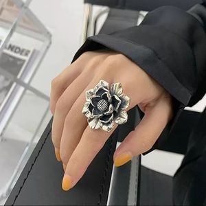 🪴 BOHO Floral Lotus Large Statement 925 Ring 🪴